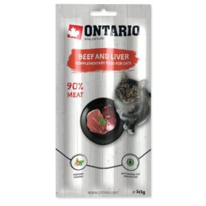 Ontario lazdelės formos skanėstas Jautiena ir Kepenėlės 3x5g