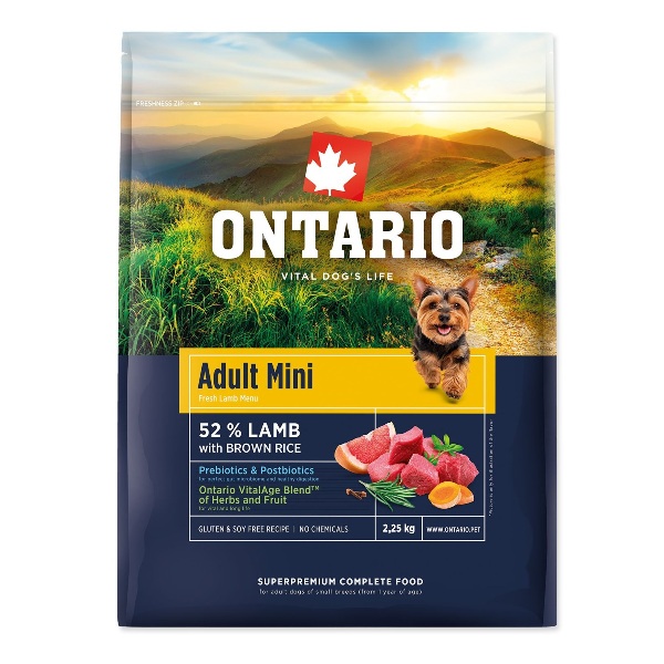 Ontario Adult Mini Lamb & Brown Rice 2,25kg