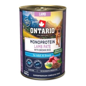Ontario Adult Monoprotein Ėrienos paštetas su Rudaisiais Ryžiais 400g