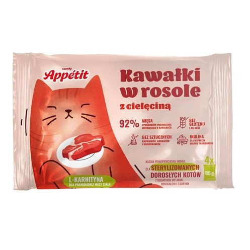 Comfy Appetit Sterilized Veršiena sultinyje 4x85g