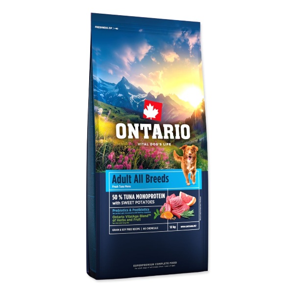 Ontario Adult All breeds Monoprotein Tuna & Sweet potatoes 12kg